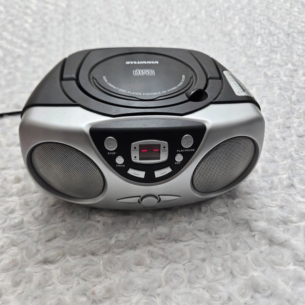 Sylvania SRCD243PL Portable CD Player Boombox AM/FM Radio Stereo Aux In